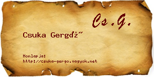 Csuka Gergő névjegykártya